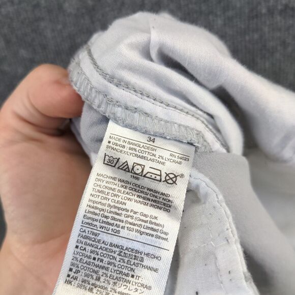 Gap For Good Mens Chino Shorts Gray Size 34 Slash Pockets Cotton - Picture 14 of 14